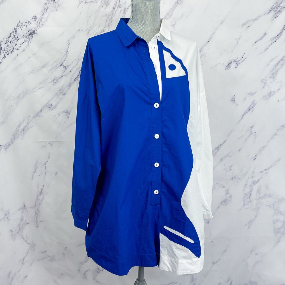 Farm Rio | Off-White Fish Cutwork Long Sleeve Romper | XL